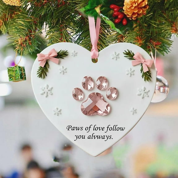 Christmas Ornament Heart Pendant, Acrylic Heart Hanging Decoration with Inspirational Quote Bloom with Kindness, Waterproof Scratch-Resistant Holiday Tree Decor Gift for Family & Friends