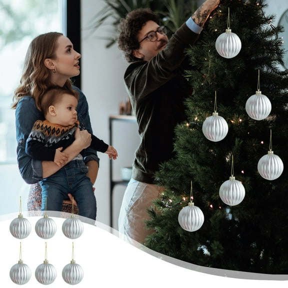 Christmas Ornament, Holiday Decoration, Unique Shaped Red and Silver Plastic Christmas Balls for Tree, Festive Home Decor and Gift Set