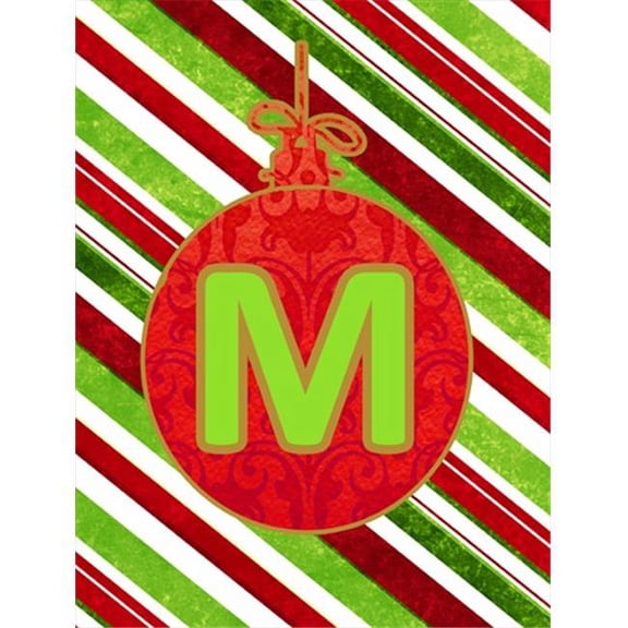 Christmas Ornament Holiday Letter M Monogram Initial Flag- House Size