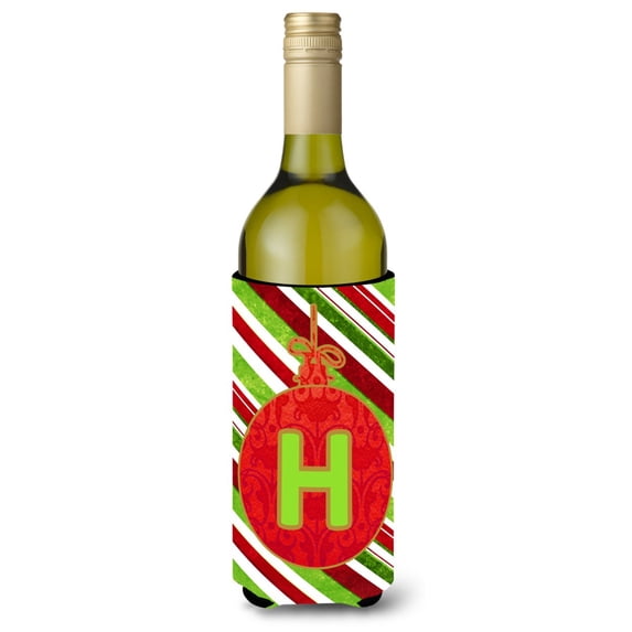 Carolines Treasures CJ1039-HLITERK Christmas Ornament Holiday Initial Letter H Wine Bottle Hugger