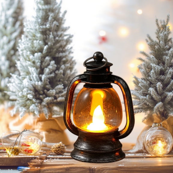 Christmas Ornament Home Decor Home Decor Lantern Decorative Table Centerpiece Small Retro Camping Hanging Lamp Upgraded LED Candle Lanterns Birthday Party Wedding Halloween Christmas Decor