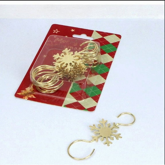 Christmas Ornament Hooks 5-Pack - 11.8 Inch Snowflake Hangers for Christmas Tree Decorations, Rustproof S-Shaped Metal Hooks with Storage Box