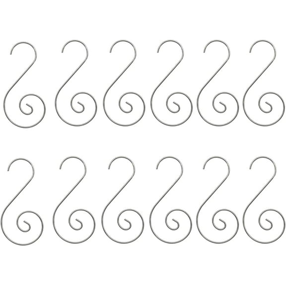 Christmas Ornament Hooks Decorative Iron Wire Hanger S Shape for Christmas Tree Home Decoration 100 Piece (Gold)