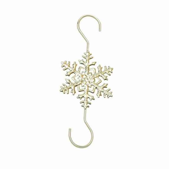 Christmas Ornament Hooks, Snowflake Ornament Hangers, S Shaped Stainless Steel Hanging Hooks for Christmas Tree Decorations, Durable Heavy Duty Metal Pendant Hooks with Decorative Snowflake Design