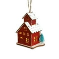 thumbnail image 1 of Christmas Ornament Hut Christmas Decoration Glowing Cabin LED Wooden Christmas House Christmas Tree Ornament, 1 of 6