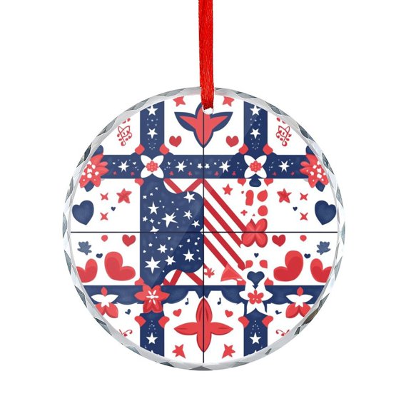 Christmas Ornament July 4Th USA American Pride Crystal Glass Christmas Decor with Holiday Design Independence Memorial Day Gift Exchange Present Ideas