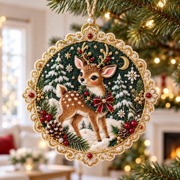 Christmas Ornament Kit, Diamond Painting Acrylic DIY Hanging Decor for Adults