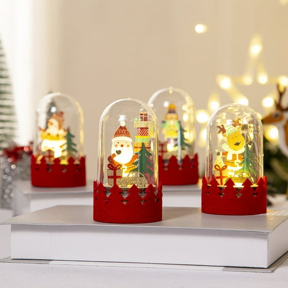 Christmas Ornament LED Lighting Santa Claus Wooden Christmas Decorations Ornaments LED Light Emitting Gifts for Hotel Window Display Decoration