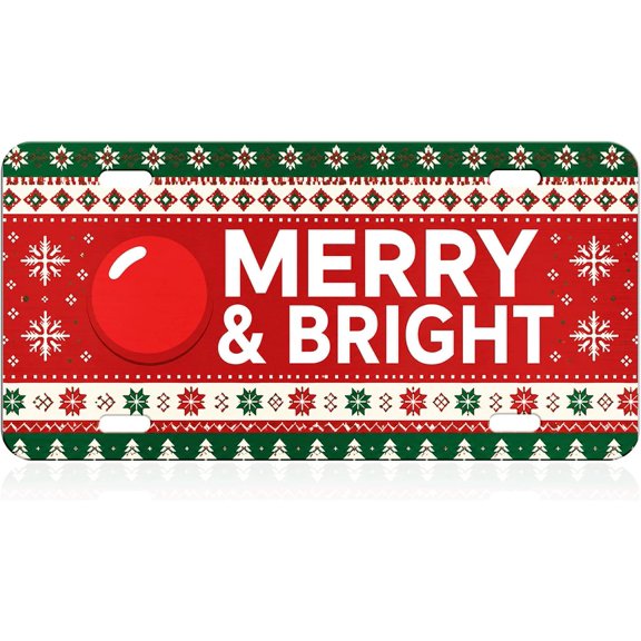 Christmas Ornament License Plate, Decorative Front Plate, Car Decor, 6 x 12 in
