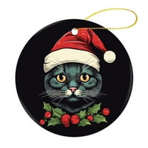 Christmas Ornament Meowing Christmas Cat Art Christmas Tree Ornaments Cat Themed Gift For Cat Lovers Christmas Tree Hanging Accessories for Family Friend