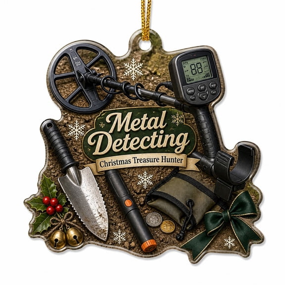Christmas Ornament Metal Detecting Treasure Hunter Tree Hanging for Detectorists