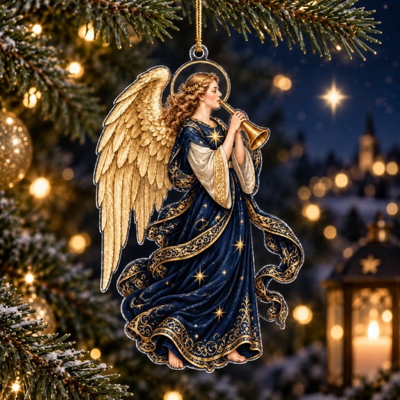 Christmas Ornament Midnight Angel Acrylic Tree Decoration for Holiday Gift