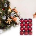 thumbnail image 1 of Christmas Ornament Mini Christmas Tree Ball Ornaments, 24pcs Shatterproof Satin Shiny and Glitter Finish Bulb Christmas Ornaments (4cm, Red), 1 of 7