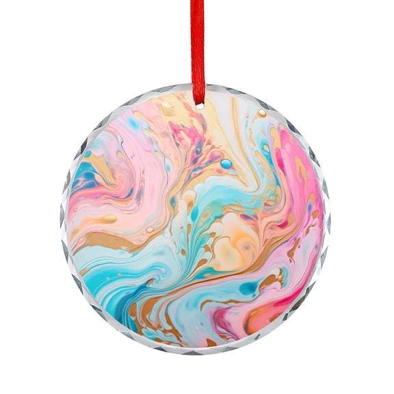Christmas Ornament Multicolored Pink Blue Swirl Christmas Decorative Hanging Ornaments Natural Luxury Swirls Appreciation Gift for Xmas Friend Bestie Nurse Teacher Mentor Boss Coworker