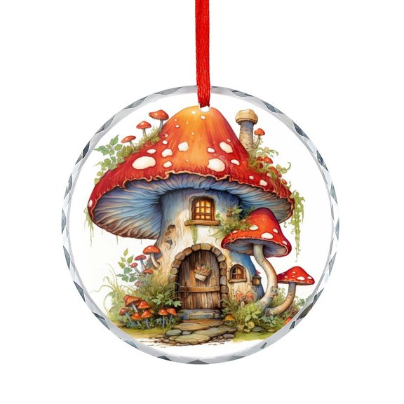 Christmas Ornament Mushroom House Holiday Ornaments Cute Abstract Mushrooms Appreciation Gifts Ornaments for Xmas Tree