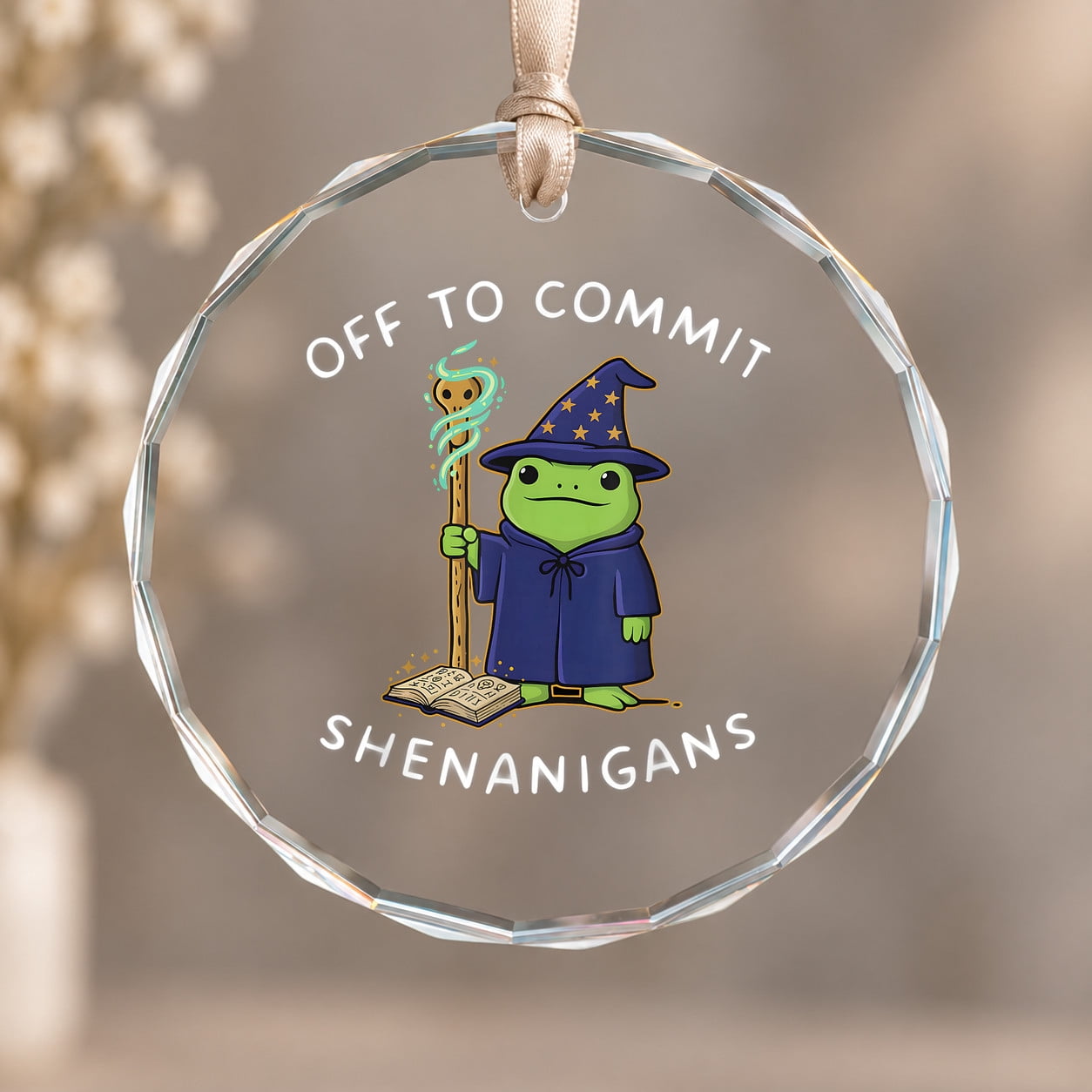 Christmas Ornament Off To Commit Shenanigans Wizard Frog Holiday Tree ...