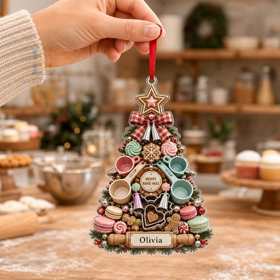 Christmas Ornament Acrylic Personalized Baking Tree Acrylic Hanging Decor for Bakers