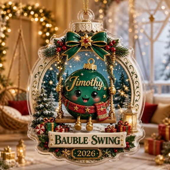Christmas Ornament Personalized Bauble Swing Acrylic Tree Hanging for Holiday Keepsake