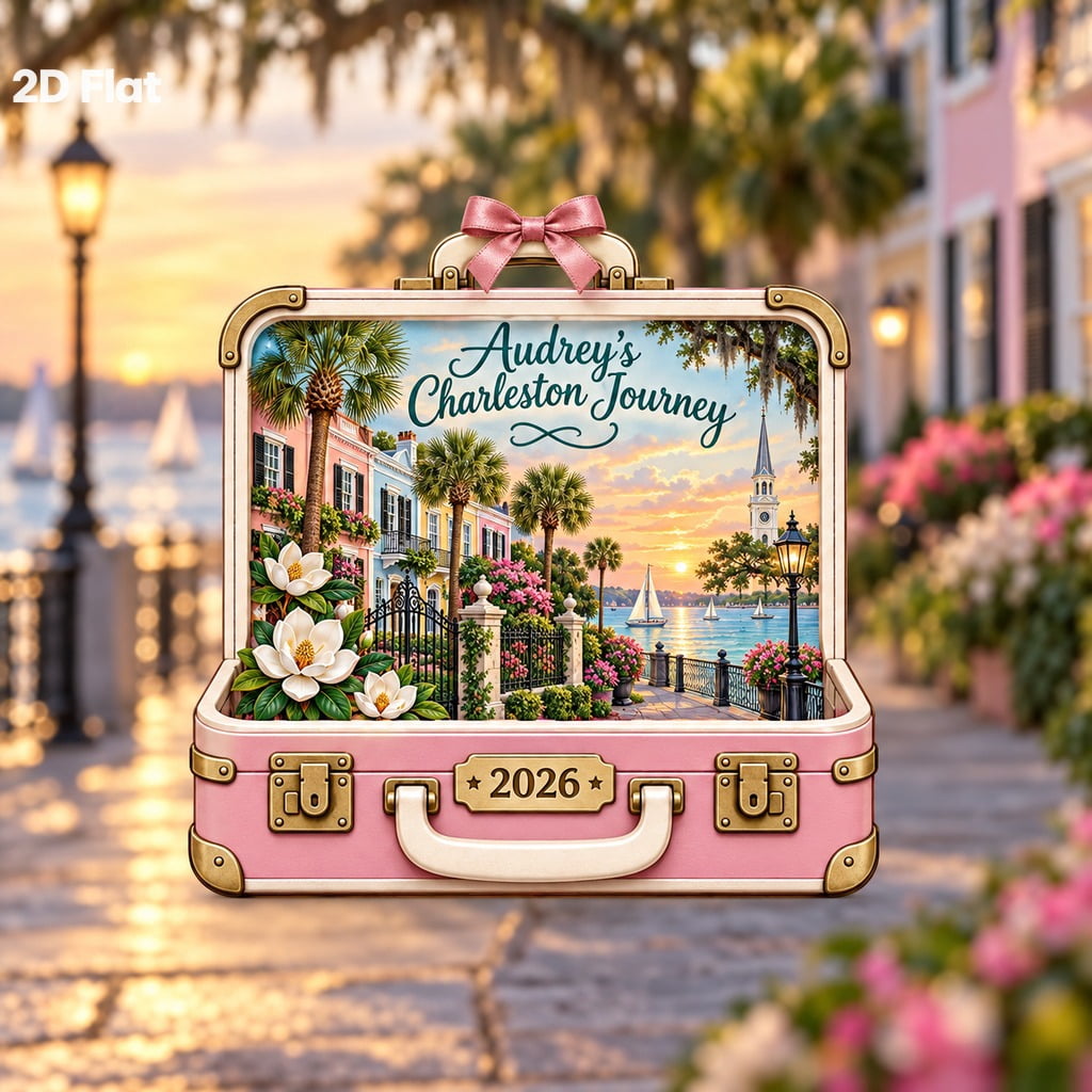 Tree Intital Christmas Ornament, Personalized Charleston Coastal Journey Tree ...