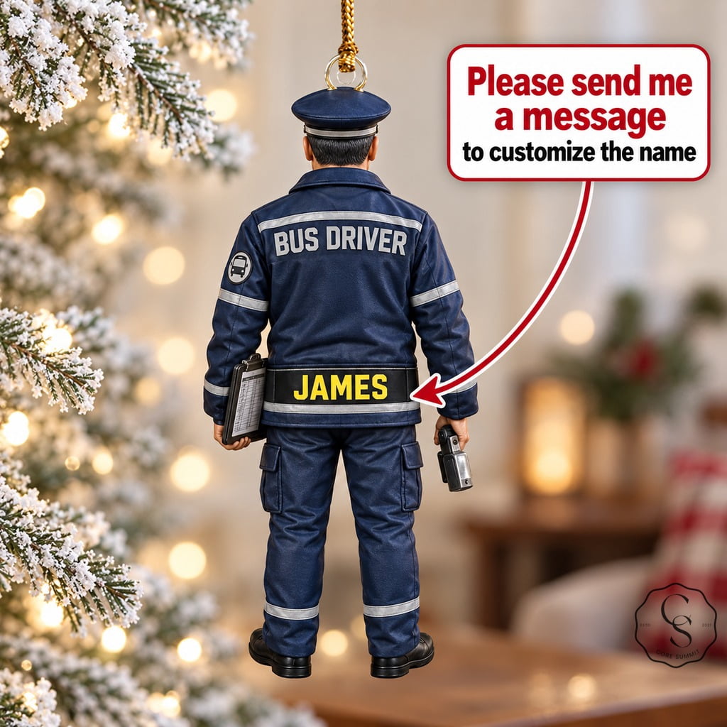 Christmas Ornament Personalized City Bus Driver Acrylic Tree Hanging ...