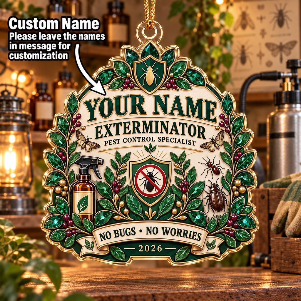 Christmas Ornament Personalized Exterminator Pest Control Tree Hanging ...