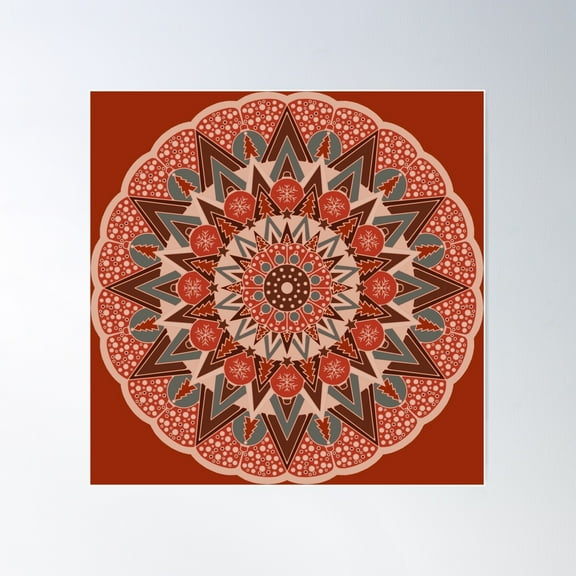 Christmas Ornament Poster Wall Art, Modern Wall Decor For Living Room Bedroom, 16x16 UNFRAMED