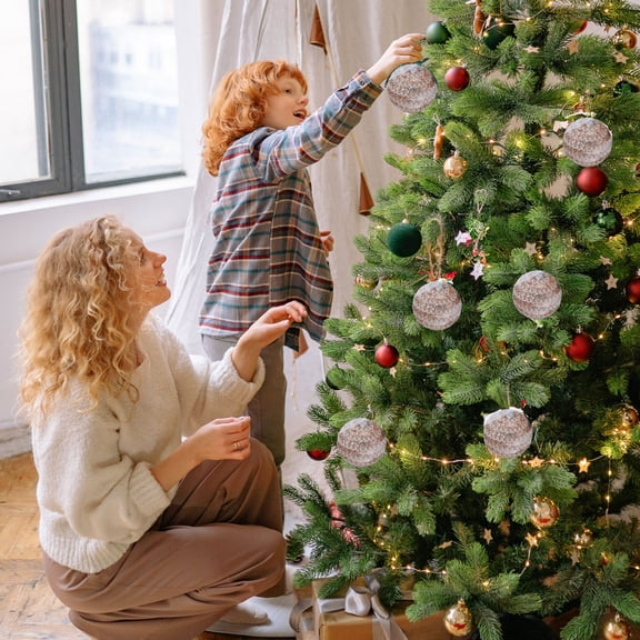 Christmas Ornament Set, 3-Piece Decorative Balls, Plastic Hanging Decor, Easy Installation, Home Holiday Display