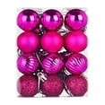 thumbnail image 1 of Christmas Ornament Set,Christmas Ball Ornament Bright Plastic Shatterproof Hanging Ball Ornament for Christmas Tree Tabletop,Christmas DIY Hanging Ball Ornaments,Hot Pink,24 Pcs,1.18",3cm, 1 of 9