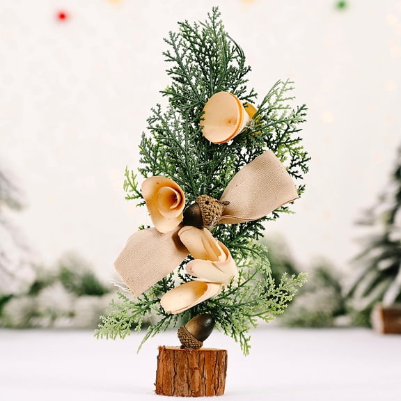 Christmas Ornament Sets for Tree,Christmas Decorations,Merry Flocked Toy Doll Artificial Christmas Tree with Lights for Holiday Home Office Party Display Gift,Pine Leaf