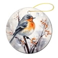 thumbnail image 1 of Christmas Ornament Snowy Tree Branch Winter Nature Scenery Cute Birds Customized Round Ceramic Ornament Birds on Branch Christmas Personalized Christmas Ornaments Xmas Gift, 1 of 8