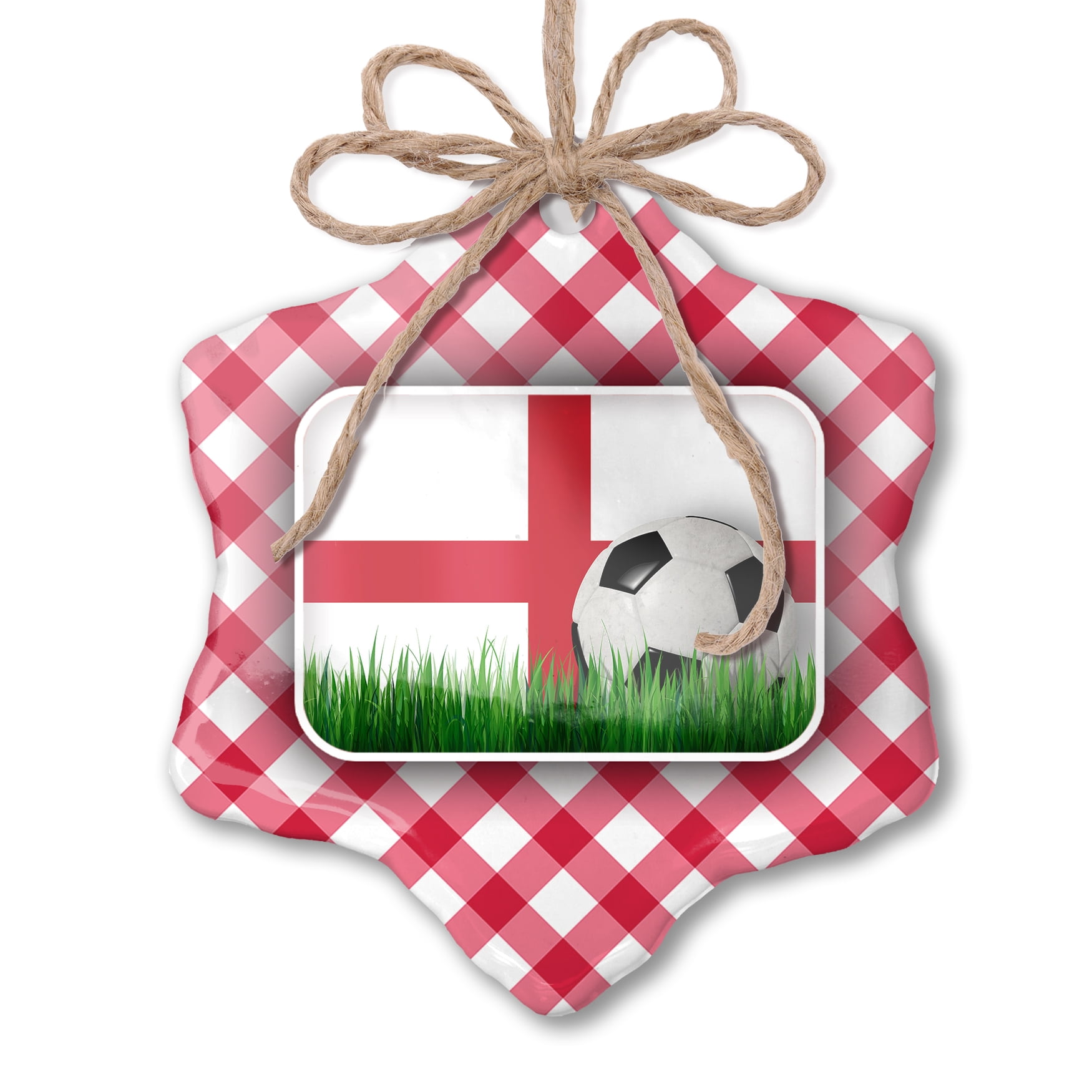Christmas Ornament Soccer Team Flag England region United Kingdom Red ...