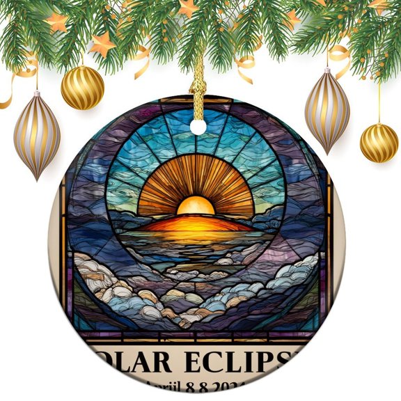 Christmas Ornament Solar Eclipse Christmas Bauble Custom Solar Eclipse Ornament for Christmas Tree Gifts for Women Men On Christmas