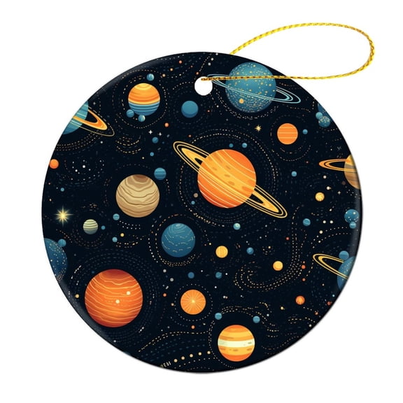 Christmas Ornament Space Planet Solar System Universe Planet Outer Galaxy Christmas Tree Ornaments Solar System Pattern Ornament for Christmas Tree Gifts Keepsake for Family
