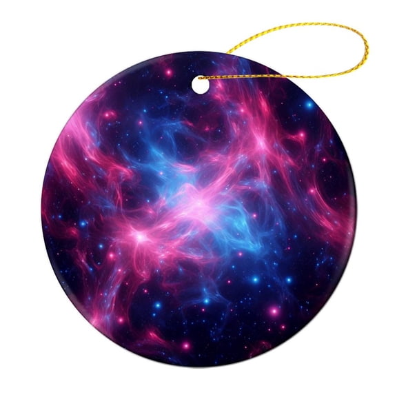 Christmas Ornament Starry Sky Space And Galaxy Christmas Decoration Keepsake Ornament Round Galaxy Glow Cosmic Blue Purple And Pink Marble Xmas Tree Decoration Gifts Keepsake for Family