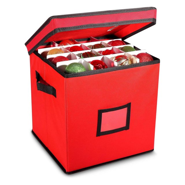 Christmas Ornament Storage Box 12 x 12 Inch, 4Layer Ornament Storage