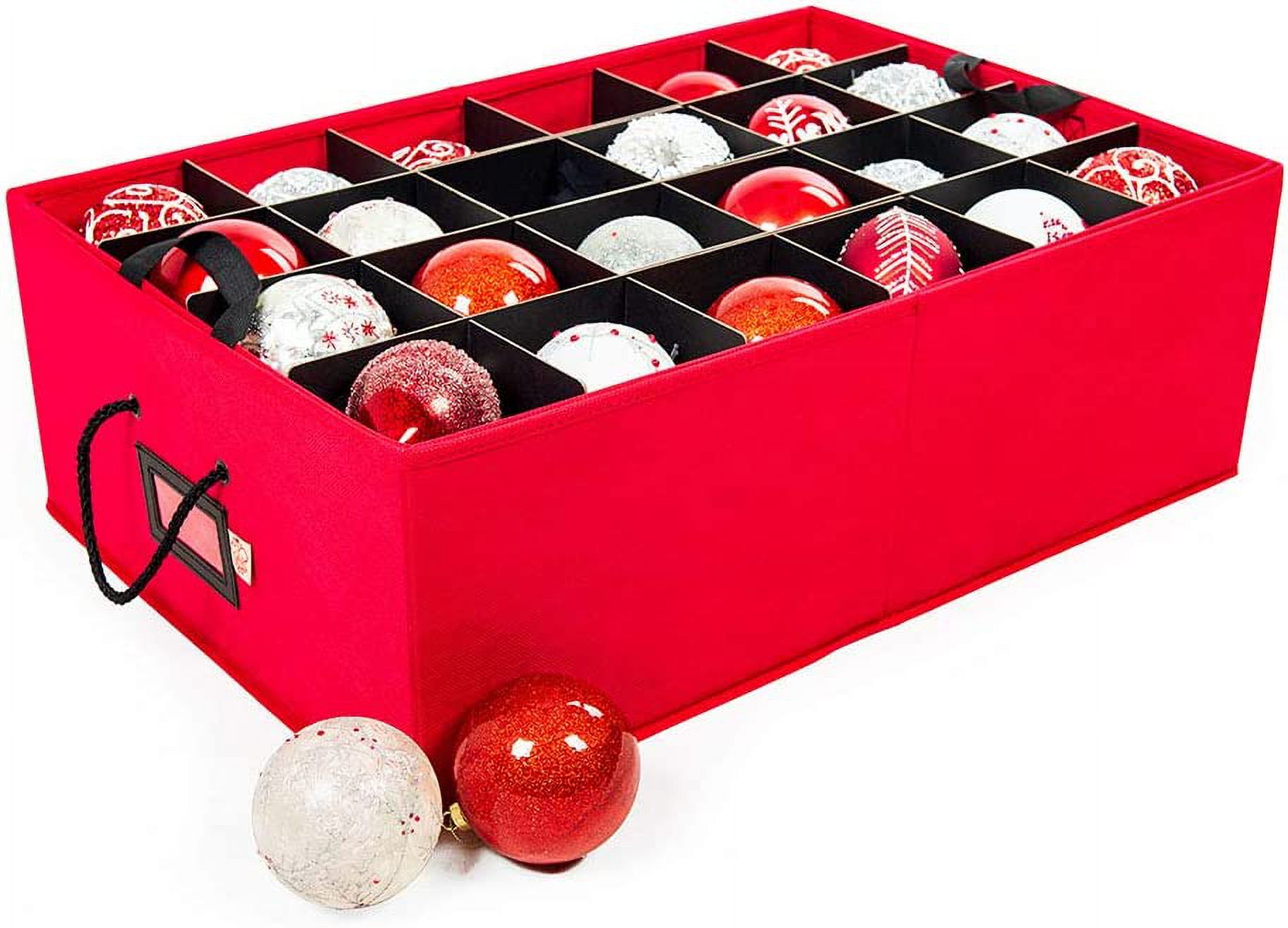 [Christmas Ornament Storage Box with Dividers] (Holds 48 Ornaments up
