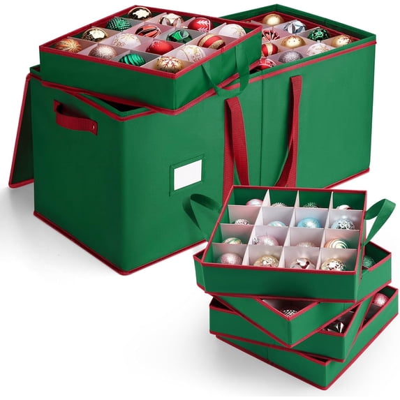 Christmas Ornament Storage Box Holiday Decoration Organizer, 128 ...