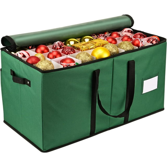 Christmas Ornament Storage Box, Xmas Decoration Organizer with