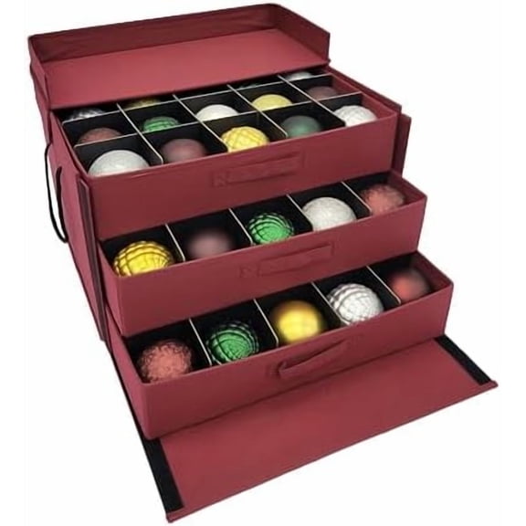 Christmas Ornament Storage Box with 3 Trays, Adjustable Acid-Free Dividers, Holds 60-4 Inch Ornaments$$Home Decor, Kitchen, & Other