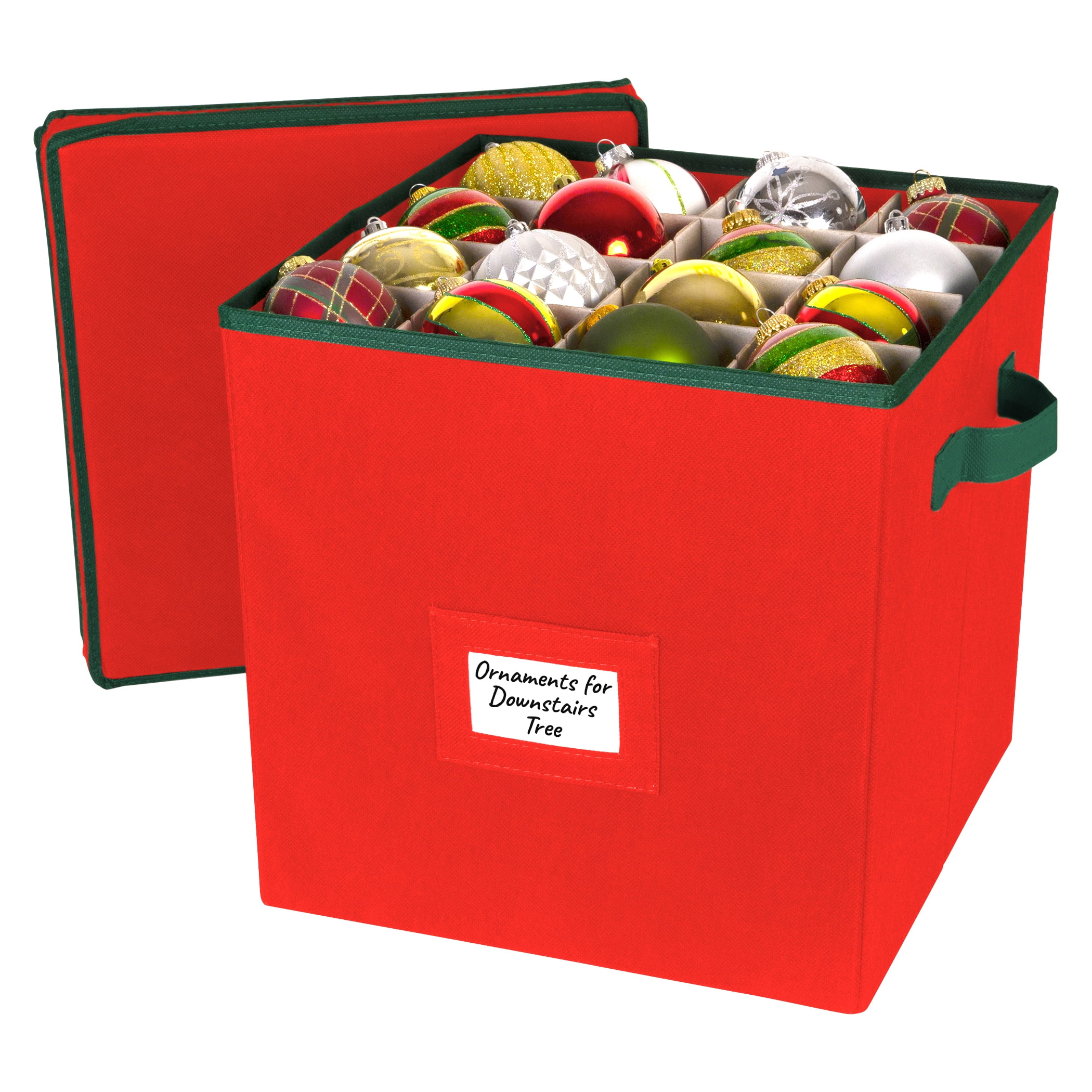 Christmas Ornament Storage Box with Lid Fits up to 64 3" Ornaments