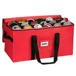 Sterilite Ornament Storage with 20 Individual Compartments, Red & Clear  20x17x4