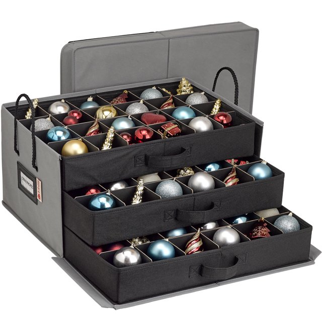 Christmas Ornament Storage Container Box with Dividers Stores up to