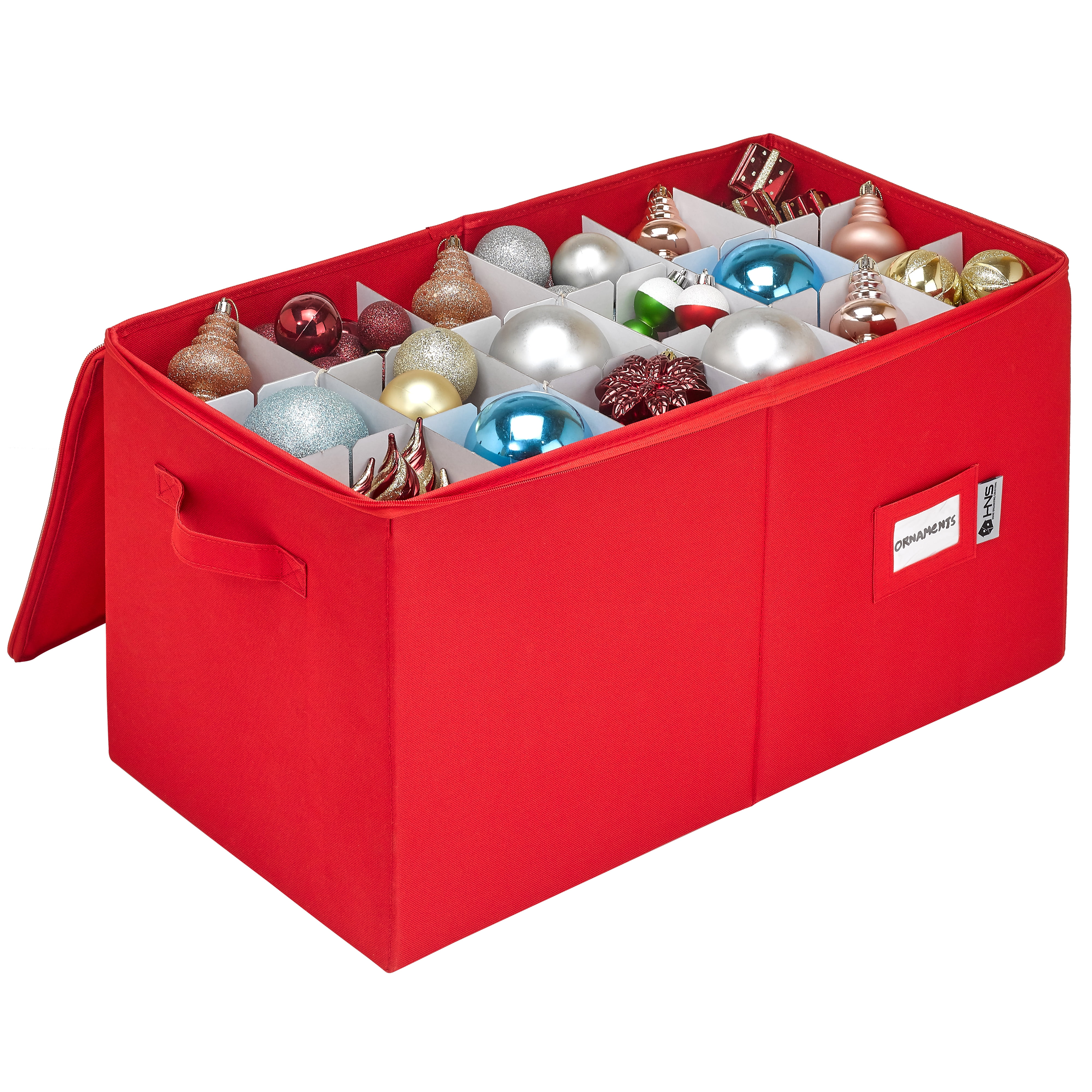 💝Yowein💝 christmas ornament storage plastic,christmas storage bins  ornament storage Boxes with dividers Sturdy Plastic Construction holiday  storage