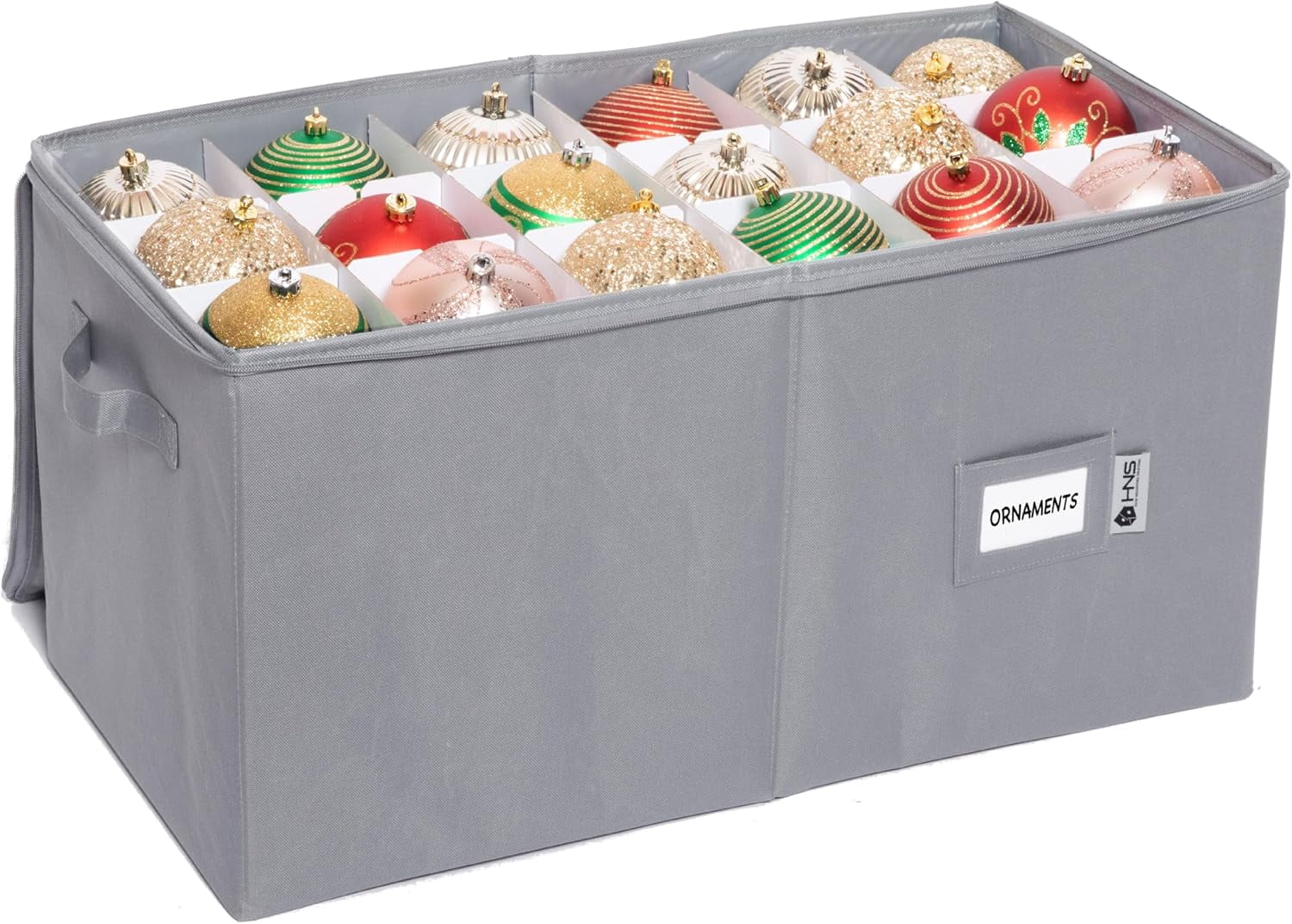 Hold N' Storage Christmas Ornaments Storage Box Polyester with Zipper