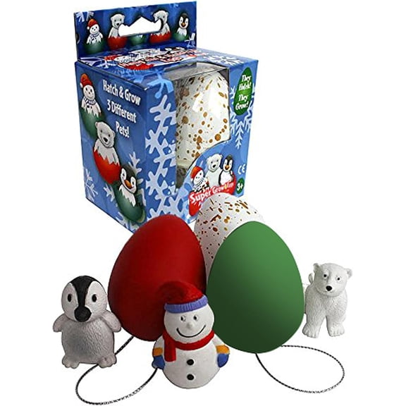 Christmas Ornament Super Grow Eggs and Hang 'Em X-mas Hatching Ornaments (1pc) - Hatch Huge 1 of 3 Different Pets!