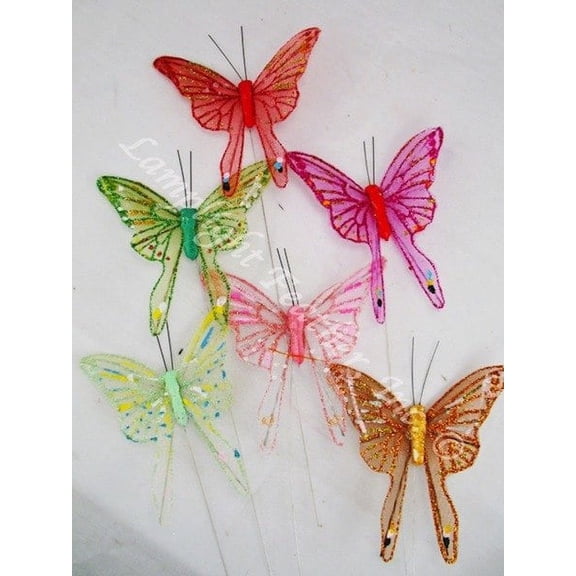 Christmas Ornament Swallowtail Butterflies 4 inch per DOZEN