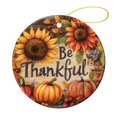 thumbnail image 1 of Christmas Ornament Thanksgiving Sunflower Pumpkin 3" Circle Ceramic Ornament Be Thankful Flowers Fall Holiday Ornament for Home Christmas Tree Decor Christmas Ornament for Family Sister Friend, 1 of 8
