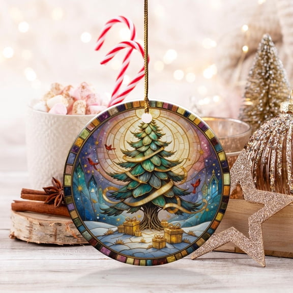 Christmas Ornament, Tree Ornament, Holiday Decor, Cardinal Birds, Gift Boxes, Unique Holiday Gift, Festive Ornament