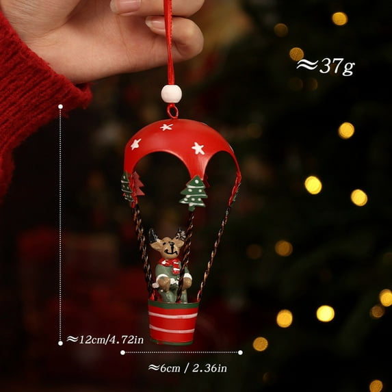 Christmas Ornament, Vintage Metal Santa Hot Air Balloon Hanging Decoration for Christmas Tree Holiday Home Fireplace Decor 2025