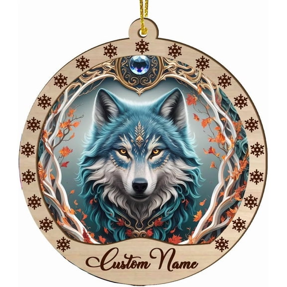 Christmas Ornament, Wolf Christmas Decor, Wolf Ornaments for Christmas Tree, Stained Glass Ornament, Wolf Gifts, Holiday Decorations and Xmas Gifts Ideas mhbe9j (Wolf)